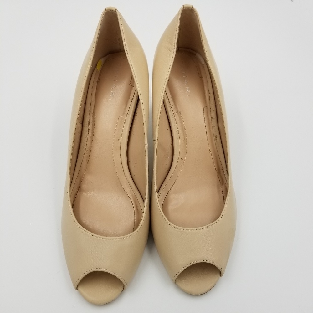 Taheri Cream Jayne Peeptoe Heels